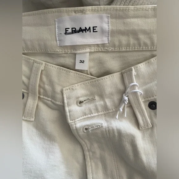 Frame denim Ali high rise cigarette pants in vintage white size 32 - Picture 6 of 11